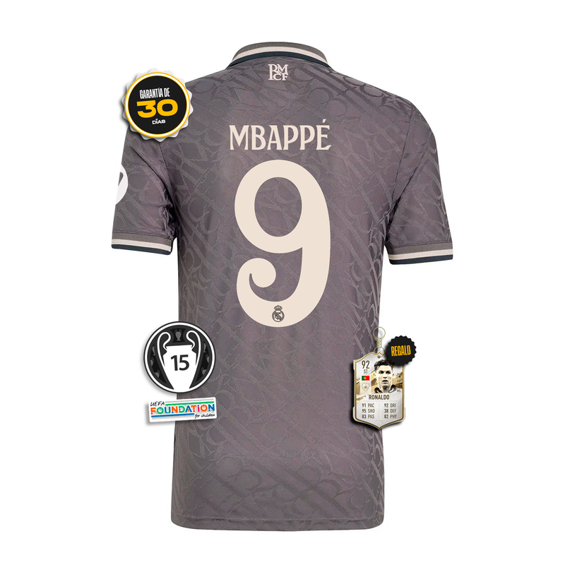 #9 MBAPPÉ Camiseta Authentic Real Madrid Tercera Equipación 24/25 + 5 REGALOS 🎁