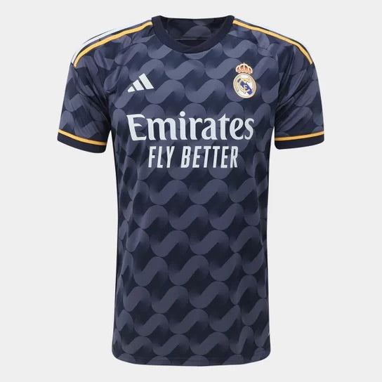 Camiseta Real Madrid Segunda 23/24 + Parches Champions League y Mundial