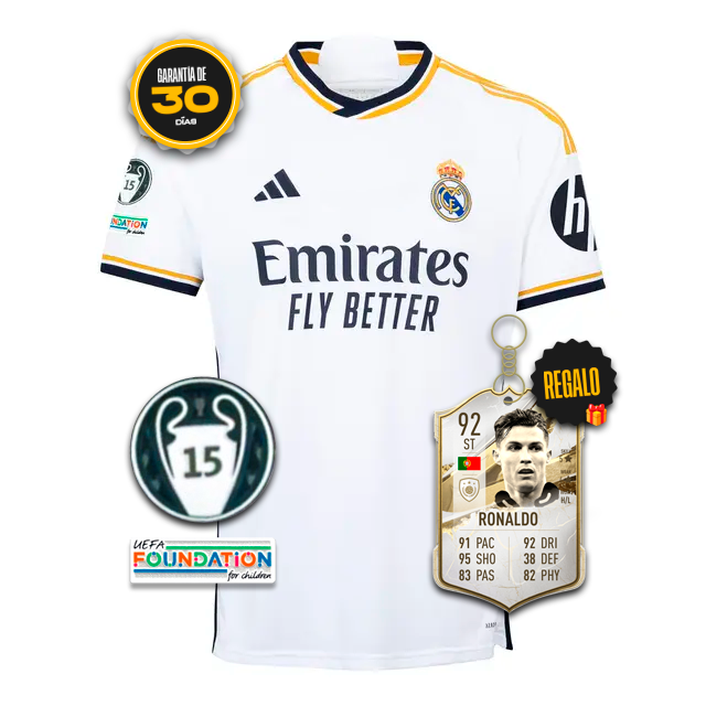 Camiseta Real Madrid Primera Equipación Blanca 23/24 + 5 REGALOS 🎁